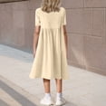 thumbnail image 3 of Vmvidoty Girls Casual Dress Puff Sleeve A-Line Swing Flared Party Birthday Formal Dresses Beige 120, 3 of 6