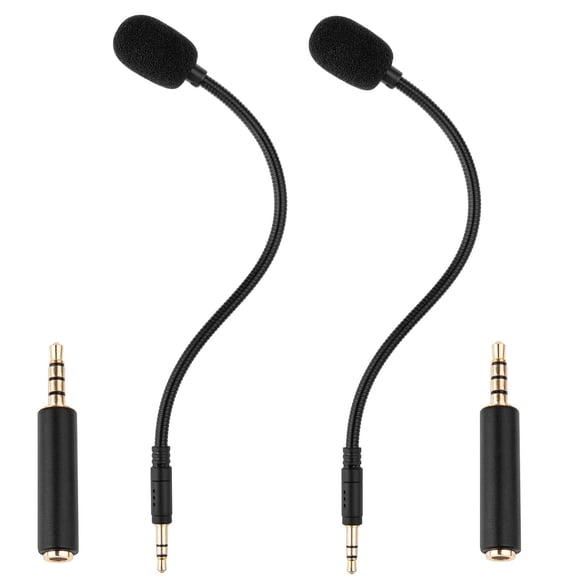 Micrófono Smays con cuello de cisne omnidireccional de 3,5 mm, paquete de 2