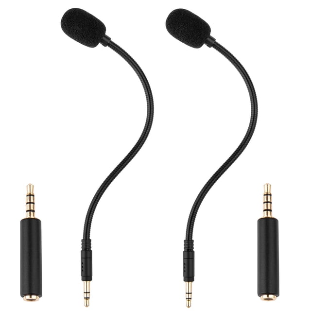Micrófono Smays con cuello de cisne omnidireccional de 3,5 mm, paquete de 2