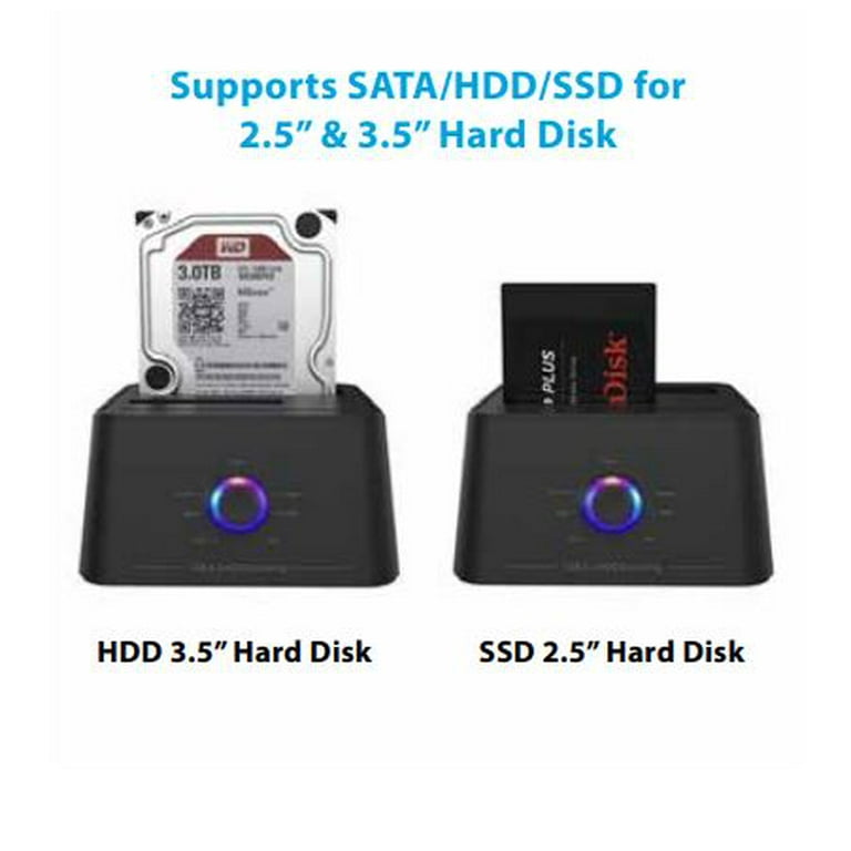 2.5 / 3.5 Inches USB 3.0 Aluminum Dual Bay Hard Drive Dock With SD TF Card  Read for SATA HDD SSD - Martview