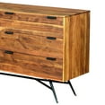 thumbnail image 4 of The Urban Port 58 Inch Acacia Wood Sideboard with 6 Drawers and Iron Base, Brown, 4 of 5