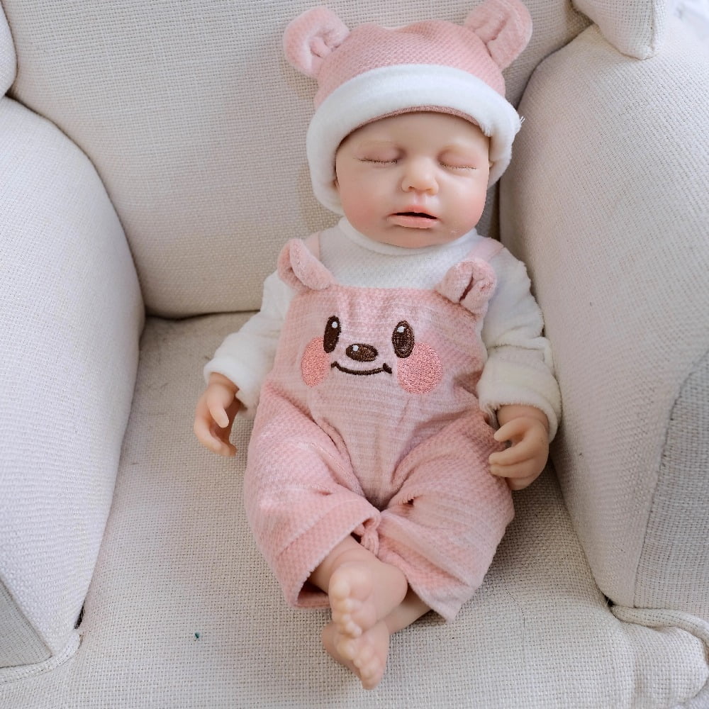 Lifelike Reborn Baby Dolls Silicone Full Body Girls - 12inch Squish Doll Full Solid Silicone Flexible Elastic Super Soft Cute That Look Real Lifelike Silicone Babies Dolls Toy for Kids
