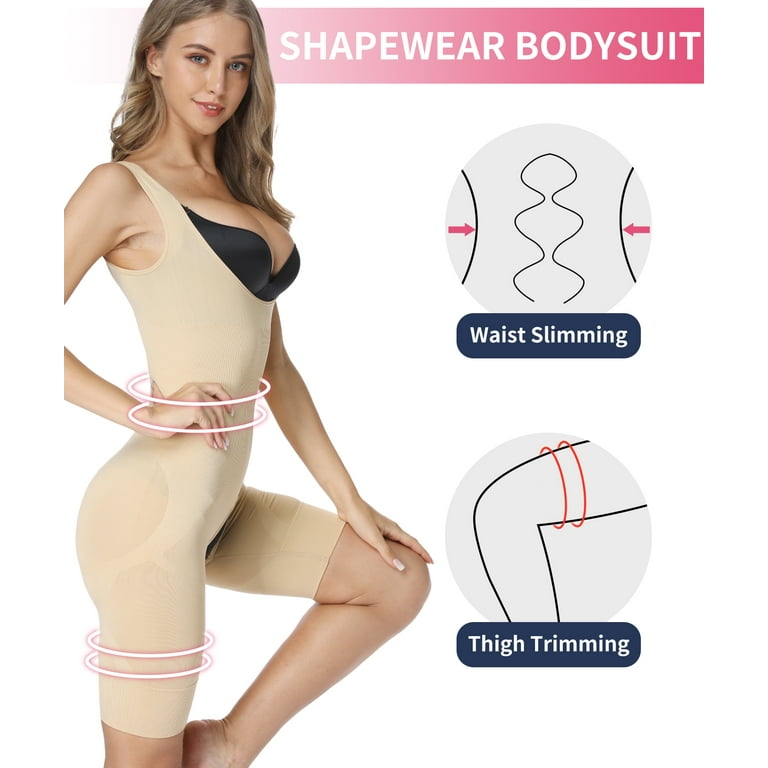 2 Pack Shapewear for Women Slimming Tummy Control Breasted Fajas Post  Surgery Compression Body Shaper with Open Crotch 
