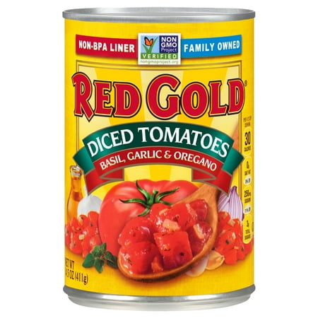 Red Gold Diced Tomatoes with Basil Garlic & Oregano 14.5oz