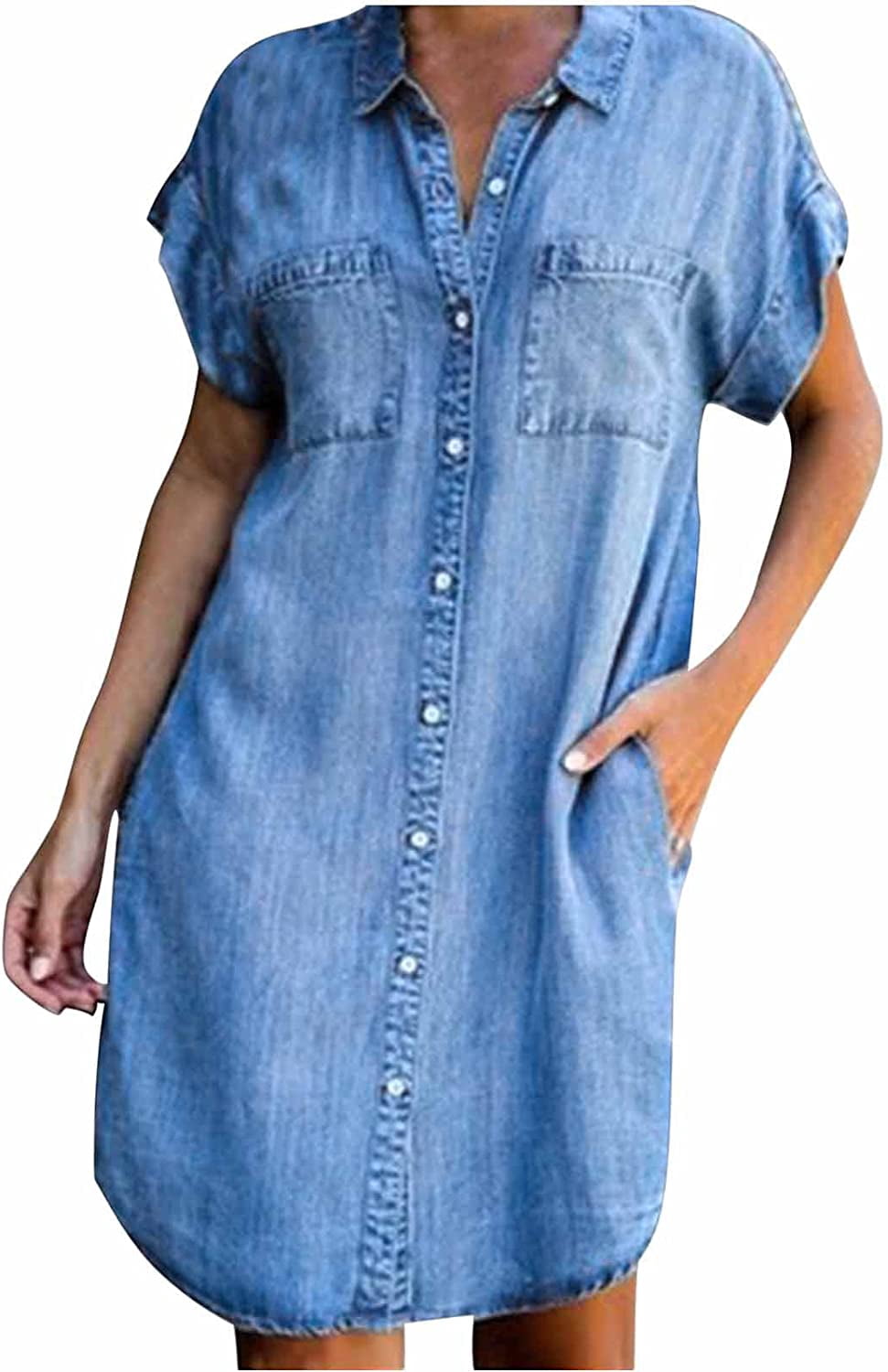 denim knee length dresses