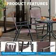 thumbnail image 4 of Studyset 6-Piece Patio Dining Set with Umbrella,Patio Table and 4 Folding Chairs,Outdoor Patio Set,Garden Patio Furniture Set With Umbrellas, Tempered Glass Top Dining Table, 4 of 8