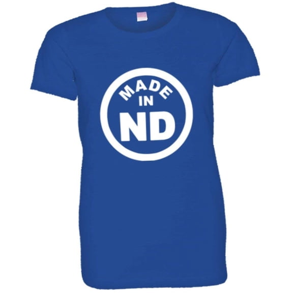 PleaseMeTees™ Womens From Born Made In North Dakota ND Logo Label HQ Tee