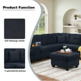 thumbnail image 3 of Hybition Modular Sectional Sofa w/ Ottoman, USB, Storage & Pillows - Convertible L-Shaped Couch for Living Room-Color:Dark Blue, 3 of 9