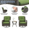 thumbnail image 3 of Meetleisure Outdoor Swivel Rocker Wicker Patio Chairs Sets of 2 With Table, Green, 3 of 7