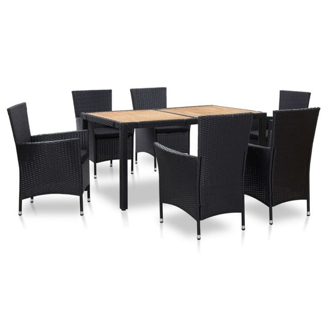 vidaXL Ensemble de Salle à Manger de Patio Table et Chaises Ensemble de Meubles en Rotin Poly
