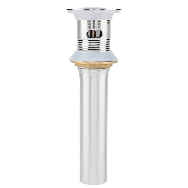 Desagüe emergente para lavabo de baño de acero inoxidable cromado G1 1/4" con rebosadero