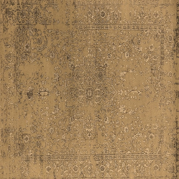 Ahgly Company Indoor Square Oriental Brown Industrial Area Rugs, 5' Square