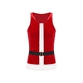 thumbnail image 3 of TiaoBug Men's Santa Claus Cosplay Costume Christmas Party Outfits Santa Velvet Tank Top Long Pants with Belt Set A Red M, 3 of 6