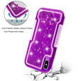 thumbnail image 4 of FIEWESEY Case for iPhone X,3 in1 Layers Hybrid Liquid Heart Shaped Glitter Flowing Quicksand case Clear Soft Shockproof TPU Slim Protective Cover for iPhone X/XS(Purple), 4 of 6