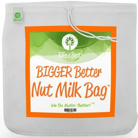 Ellie's Best Pro Quality Nut Milk Bag - XL 12" x 12" - All-Purpose Food Strainer