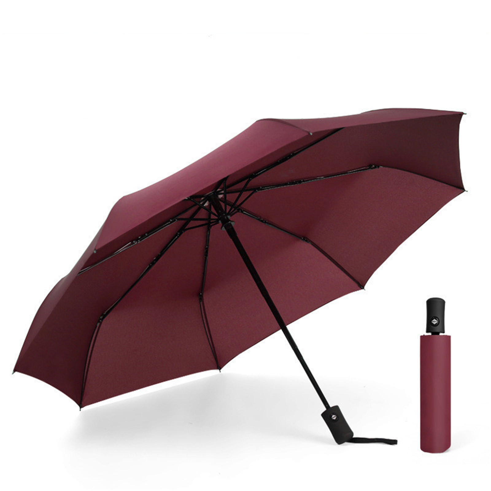 Automatic Umbrella Men's Three Fold Folding Business Umbrella Kids Umbrella Girls Small Purse Umbrella Toddler Umbrellas Space Umbrella Clear Umbrellas for Rain Adult Automatic Umbrella Large Men