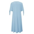 thumbnail image 6 of Womens V Neck Short Sleeve Dress Hollow Out Detail Casual Style Solid Color, 6 of 8
