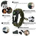 thumbnail image 4 of Survival Bracelet - Adjustable,Flint Fire Starter, Degaussing Tool Card, Whistle, Compass, Outdoor Multifunctional Tactical Gear - Survival Accessory for Hiking & Camping & Fishing, 4 of 8