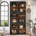 thumbnail image 4 of Tribesigns 6-Tier Black Bookshelf, 70.87" Tall Bookcase with Half Round Edges, Freestanding Open Bookshelf for Home Office, Living Room, 4 of 5