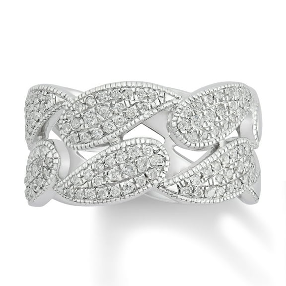 Araiya Fine Jewelry 925 Sterling Silver Round-shape Lab Grown Diamond Fashion Band Ring ( 1/2 cttw, D-F Color, VS Clarity) Size 5.5