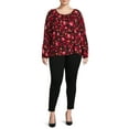thumbnail image 2 of Terra & Sky Women’s Plus Size Peasant Top with Long Sleeves, 2 of 5