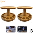 thumbnail image 3 of Bamboo Essential Oil Rack, 17.78x17.78cm, 2-Tier Rotating, for Storage & Display, 3 of 7