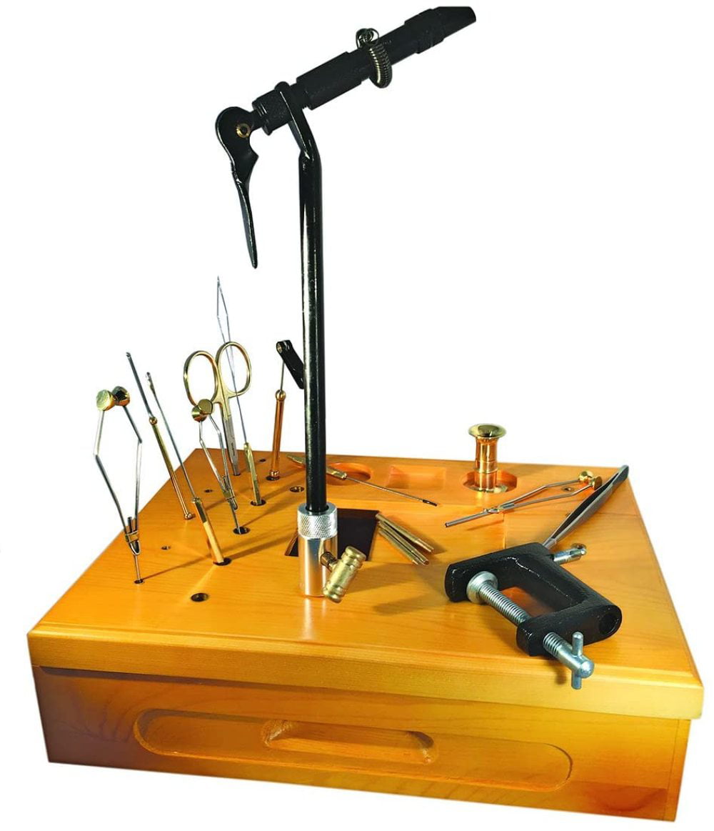 Creative Angler Wooden Fly Tying Station with Super AA Vise for Fly Tying or Tying Flies