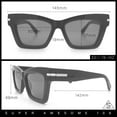 thumbnail image 3 of Womens Nerdy Thick Horn Rim Cat Eye Hipster Plastic Sunglasses All Black, 3 of 7