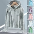 thumbnail image 3 of Sun Protection Women Ice Silk Jacket Hooded Coat Summer Breathable Solid Color, 3 of 10