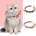thumbnail image 2 of Pet Collar - Tassel Ball Decoration - Colorful Adjustable Dog Neck Strap - Cat Collar, 2 of 8