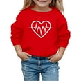 thumbnail image 5 of Gelikeya Toddler Kids Girls Sweatshirts Valentine's Day Fashion Cute Shirts Long Sleeve Round Neck Pullover Tops 2-9Y #10 Red & 3-4 Years, 5 of 5