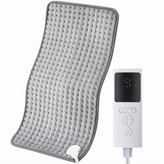 MOONORAH Electric Heating Pad, 9 Heat Settings with Auto Shut off, 33 x 17 in XXL Heating Pad for Back Shoulder Relief, Christmas Gifts for Mom, Dad, Gray