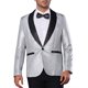 thumbnail image 1 of INSPIRE CHIC Blazers para Hombre con Solapa Metálica y Un Botón, Estilo de Fiesta, Brillantes, Talla 2XL, Plata, 1 of 4