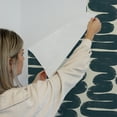 thumbnail image 3 of Tempaper x Bobby Berk Wiggle Room Blue and Cream Peel and Stick Wallpaper, 20.5" x 16.5', 3 of 15