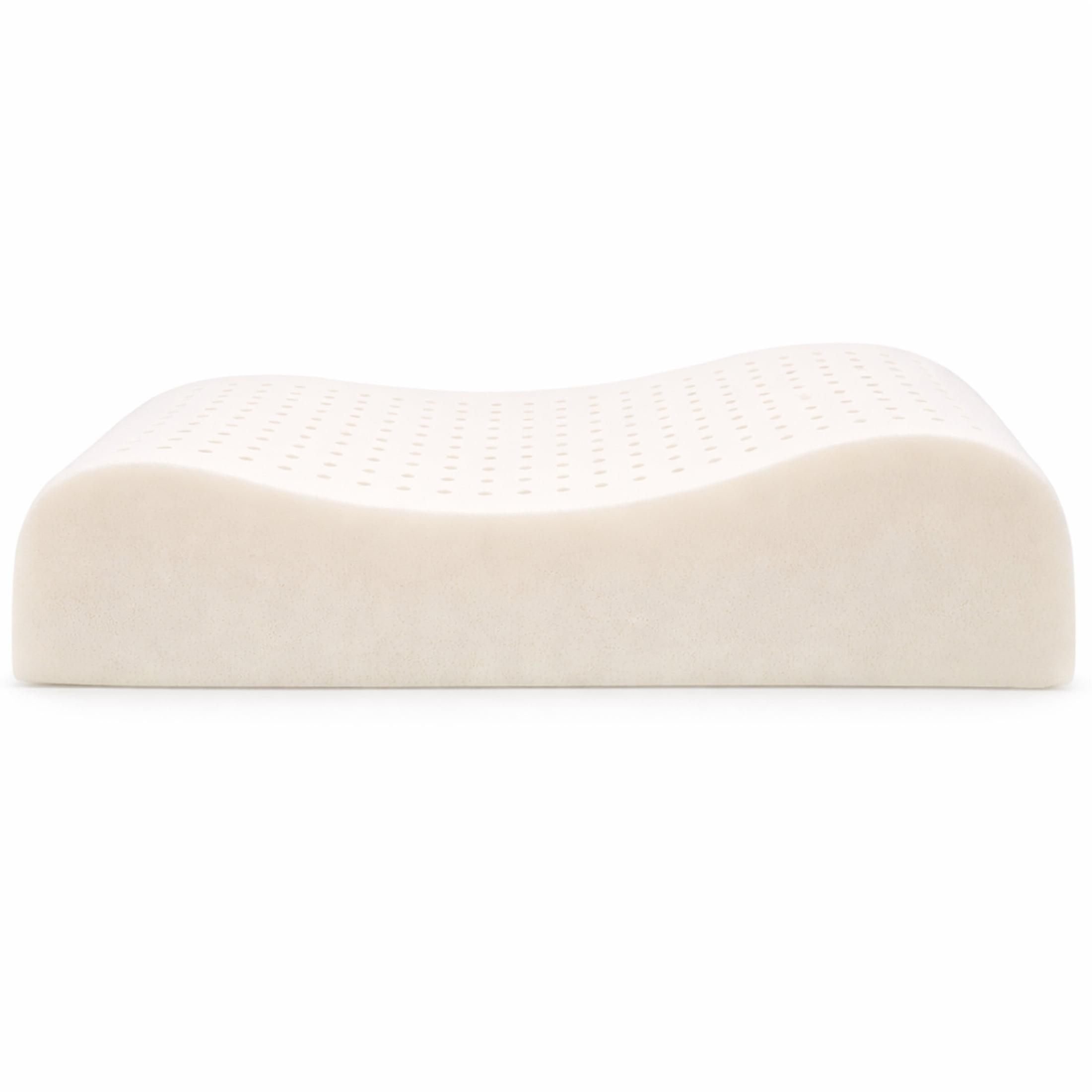 ORGANIC TEXTILES 100% Organic Latex Contour Pillow with Organic Cotton Cover - GOTS & GOLS Certified, Bed Pillow for Sleeping - (High Loft, Medium Firm) - Pack of 1