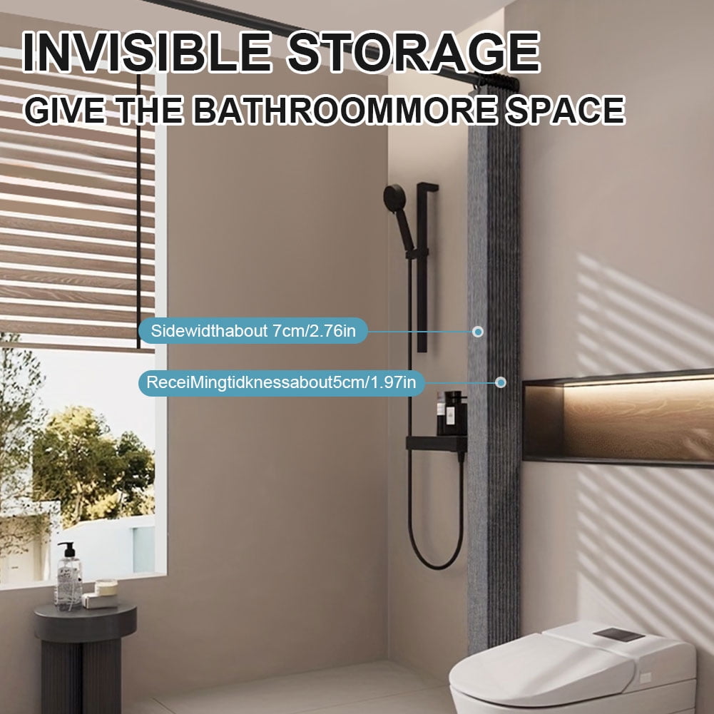 Foldable Magnetic Shower Curtain |Grey Dual-Side Magnetic 180×200cm, Tool-Free Waterproof, RV/Bathroom Dry-Wet Separation Partition Curtain