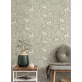 thumbnail image 2 of Holden Decor Deer Woods Sage Green Wallpaper, Woodland Deer Forest Scene Design, Paste-the-Paper Wallpaper Roll, 21in x 33 ft (56 sq ft Coverage), 2 of 6