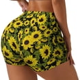 thumbnail image 2 of Fotbe Sunflowers In Vintage Seamless Shorts, Womens Workout Shorts High Waist Stretch Booty Short for Gym/Yoga/Running/Biking-Medium, 2 of 9