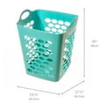 thumbnail image 4 of Your Zone Flexible Plastic Square Hamper, Turquoise Cove, 4 of 7