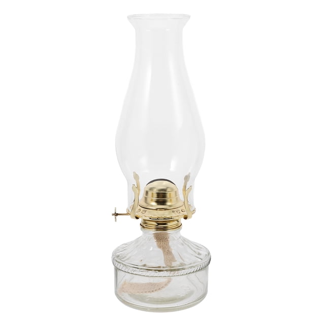 Lámpara de queroseno vintage con chimenea de cristal, farol de aceite retro para interior, lámpara de huracán decorativa para interior, farol de aceite para lámpara de huracán decorativa