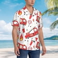thumbnail image 5 of Balery Fire Truck Print Men's Hawaiian Shirts Short Sleeve Beach Shirt Relaxed Fit Vacation Button Down Shirts-Large, 5 of 9