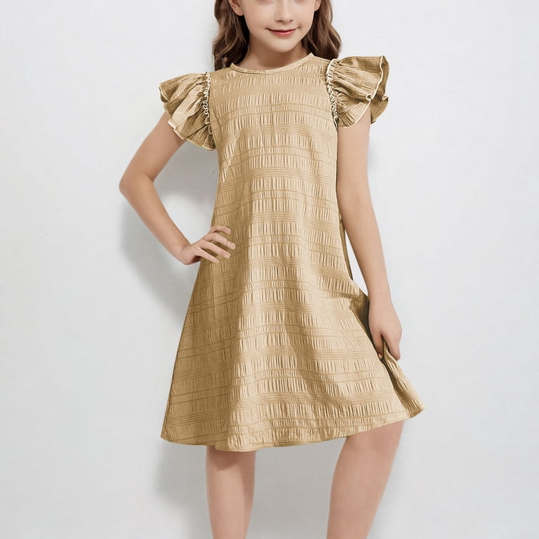 big girls holiday dress Xdegoge Dresses Size 10-12 Casual Girl Clothes Summer Floral Print Midi Flower Girl Dresses for Wedding 2T Beach Dress Vestido De Bebe NiñA Clo Edit