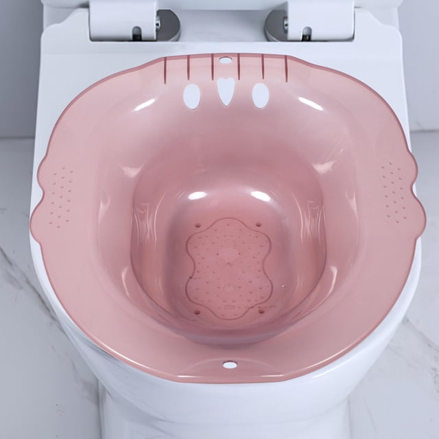 OULII Sitz Bath for Postpartum Care Pink Plastic Ergonomic Design 1Pack