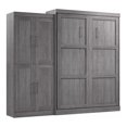 thumbnail image 1 of Bestar Pur 101" Engineered Wood Queen Murphy Bed with Wardrobe in Bark Gray, 1 of 6
