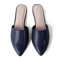 thumbnail image 5 of J. Adams Lennox Mules for Women - Black Vegan Leather Pointed Toe Slides, 5 of 6