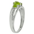 thumbnail image 2 of .70 Ct Triple Heart Green Peridot .018 cttw Diamond Sterling Silver Ring 9, 2 of 4