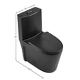 thumbnail image 2 of DAX Siphonic One-Piece Toilet with S-Trap 300MM, Matte Black, 2 of 6