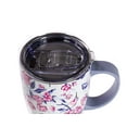thumbnail image 2 of Vera Bradley Insulated Coffee Mug with Handle, 18 Ounce Stainless Steel Tumbler with Lid, Pink Floral Metal Thermal Cup, Hummingbird Ditsy, 2 of 3