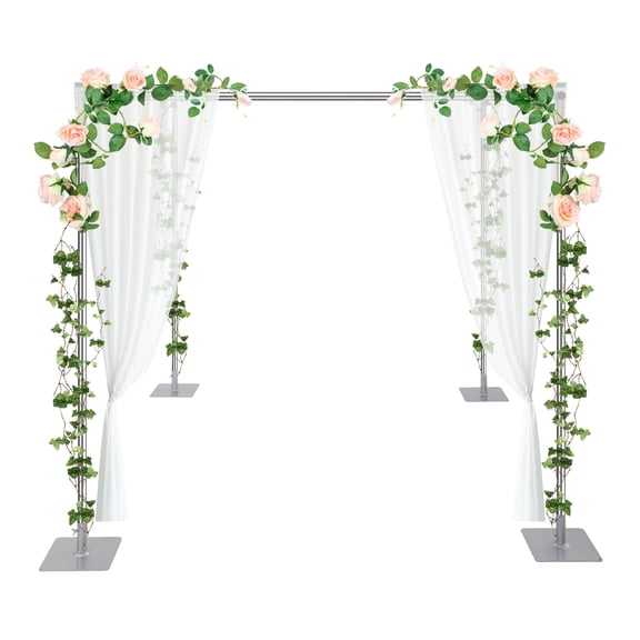 4 Post Wedding Backdrop Stand Kit, 22 lbs Load-bearing Capacity, Photo Studio Detachable Metal Background Frame for Parties Events Decoration Wedding Photography