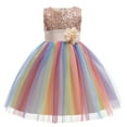 thumbnail image 2 of Carolilly Kids Flower Sequins Round Collar Sleeveless One-Piece Dress, 2 of 4